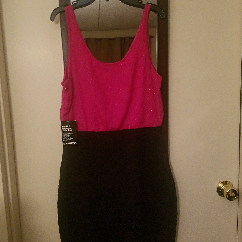 Black and pink dress